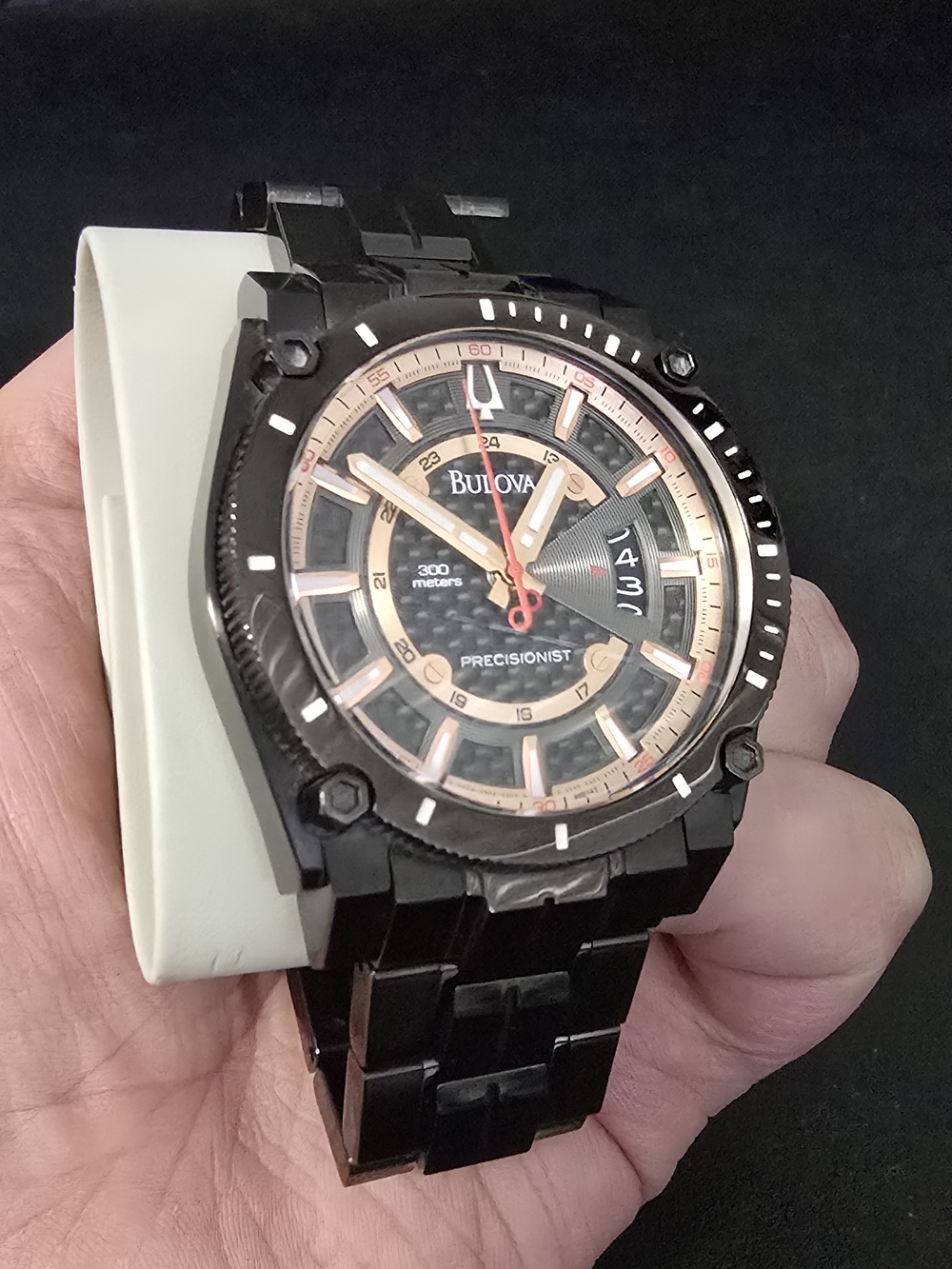 Bulova Precisionist Champlain Black Dial Men’s Watch 98B143